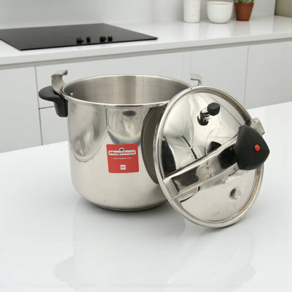 Magefesa Star 12 Fast Pressure Cooker – 12.7 Qt Stainless Steel High-Capacity Cooking Pot with Secure Locking Lid, 2-Piece Set, Durable & Efficient Kitchen Essential - Damoo
