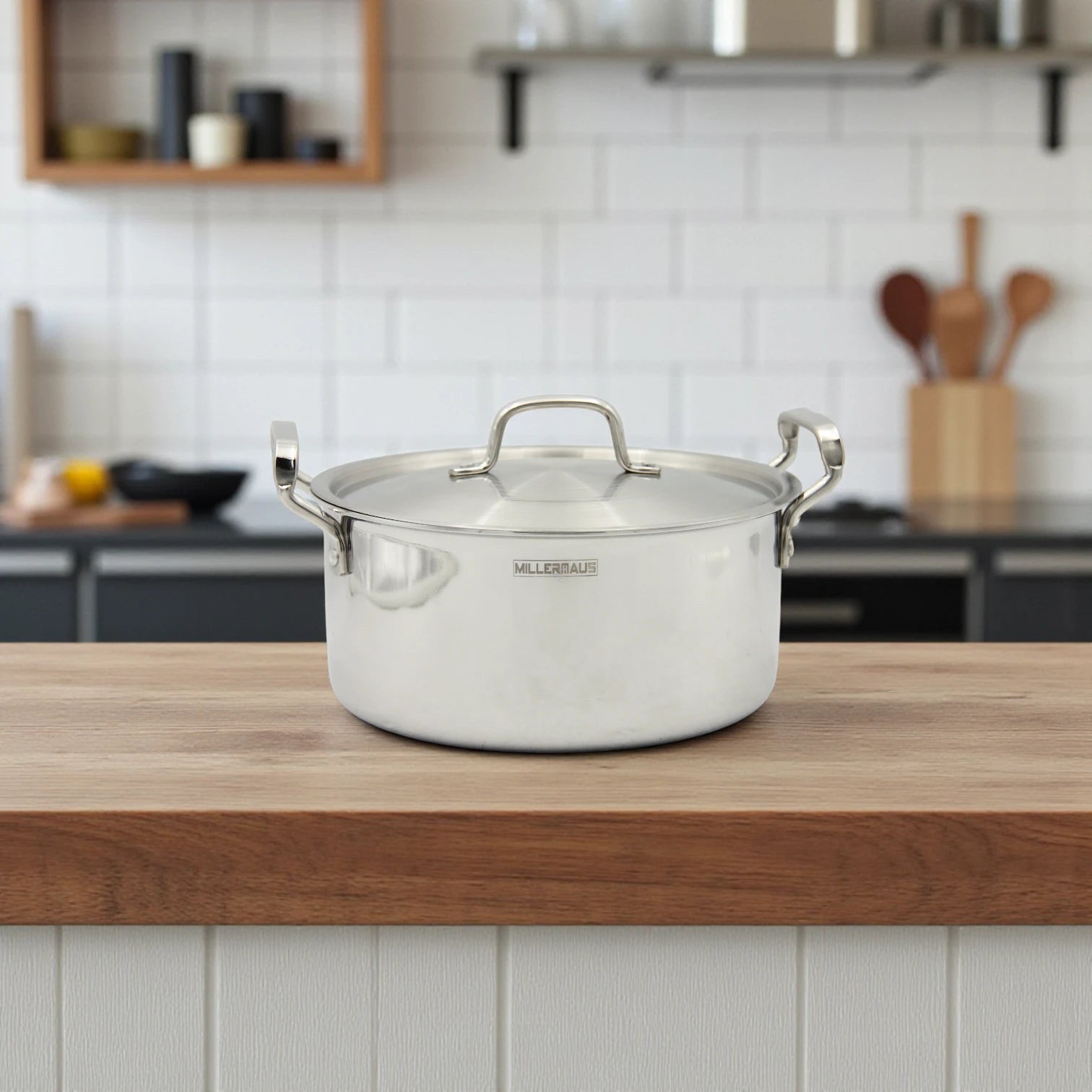 Millerhaus 9-Piece Stainless Steel Cookware Set – Premium 18/10 Steel, Saucepan, Frypan, Casseroles & Deep Pot with Lids, Durable & Induction Ready (MHIN-0832) - Damoo