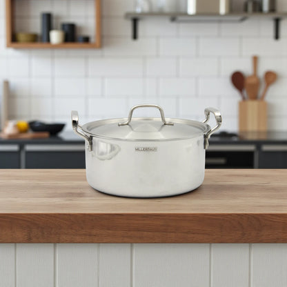 Millerhaus 9-Piece Stainless Steel Cookware Set – Premium 18/10 Steel, Saucepan, Frypan, Casseroles & Deep Pot with Lids, Durable & Induction Ready (MHIN-0832) - Damoo