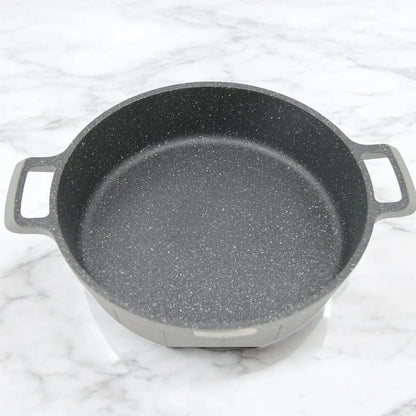 Vogati 10-Piece Die Cast Cookware Set – Granite Marble Coated Non-Stick Casserole Pots with Glass Lids – Heat Resistant, Anti-Scratch, Easy to Clean Cookware Set - Damoo