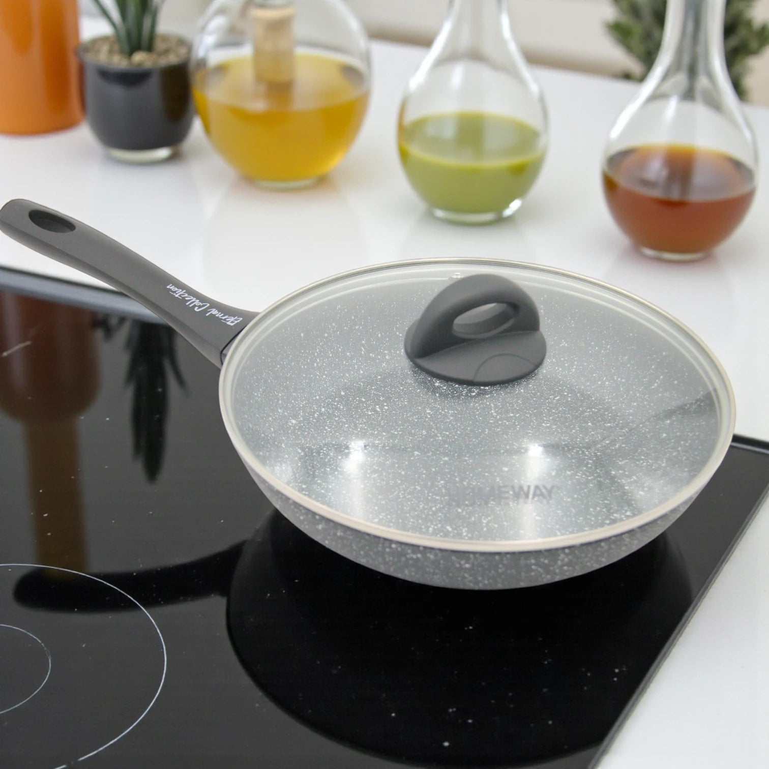 Homeway 10-Piece Marble Coated Cookware Set – Forged Non-Stick Casseroles, Fry Pan, Saucepan & Tawa with Lids | Eternal Collection