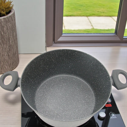 Homeway 10-Piece Marble Coated Cookware Set – Forged Non-Stick Casseroles, Fry Pan, Saucepan & Tawa with Lids | Eternal Collection