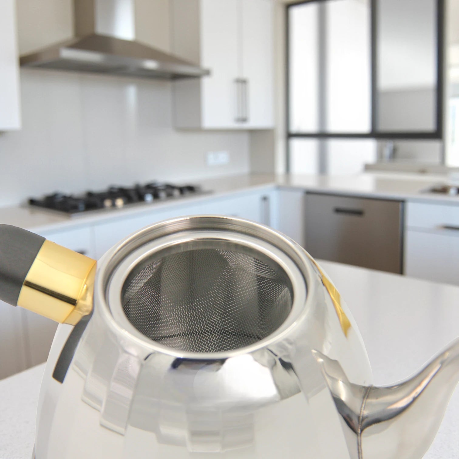 VICALINA Stainless Steel Double Tea Kettle Set  2.5L – Premium Silver & Gold Design with Heat-Resistant Handles & Built-In Tea Filter – Elegant Turkish/Arabic Style for Home & Café - Damoo