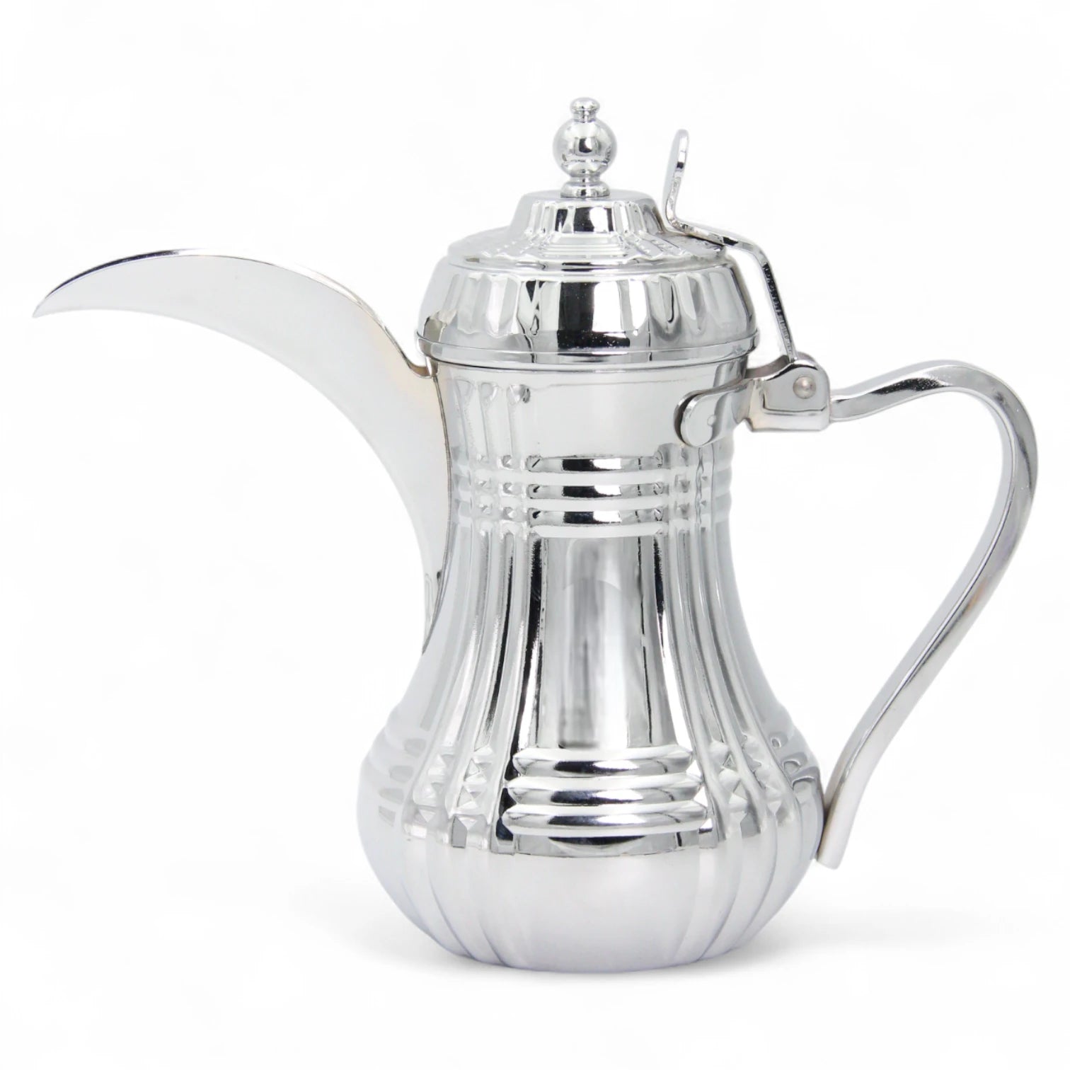 Germax Stainless Steel Arabic Coffee & Tea Pot – 1L Capacity, Elegant Silver Finish, Traditional Dallah Design with Handle & Lid – Premium Quality Serveware - Damoo
