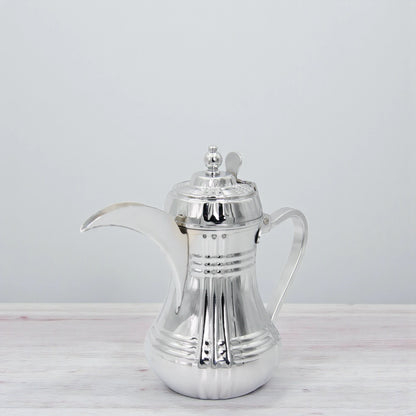 Germax Stainless Steel Arabic Coffee & Tea Pot – 1L Capacity, Elegant Silver Finish, Traditional Dallah Design with Handle & Lid – Premium Quality Serveware - Damoo
