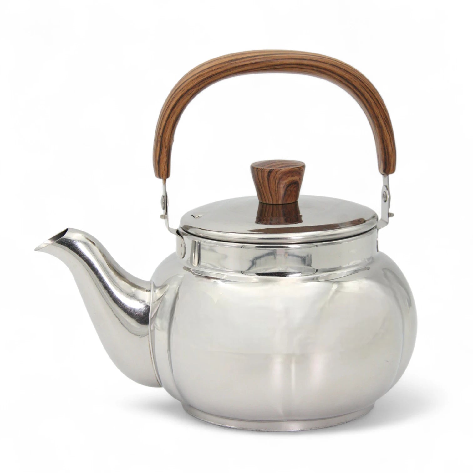 HNT Trading Stainless Steel Kettle 1.5L with Wooden Handle & Lid – Premium Teapot for Home, Office, and Outdoor Use – Durable & Stylish Stainless Steel Ware - Damoo