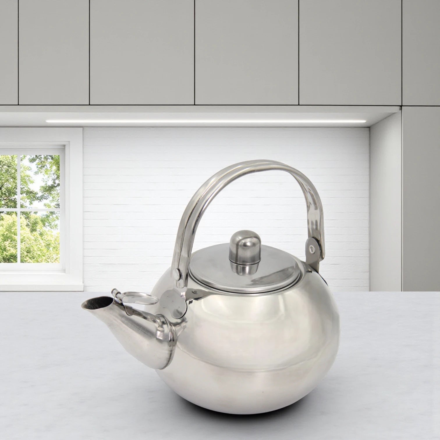 FAS Stainless Steel Tea Kettle with Removable Infuser Basket – 14cm Small Size Water Boiler – Durable Mirror Finish Teapot with Lid & Handle – Rust-Resistant, Easy to Clean, Ideal for Home, Office, Camping - Damoo
