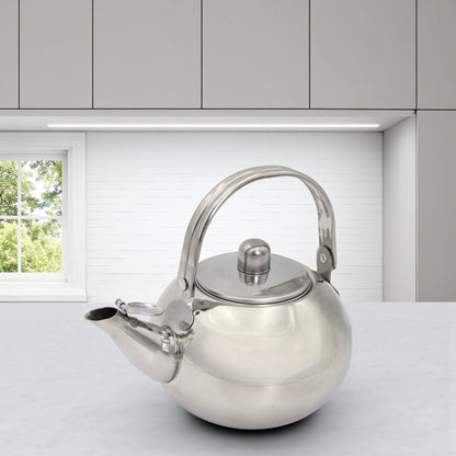FAS Stainless Steel Tea Kettle with Removable Infuser Basket – 14cm Small Size Water Boiler – Durable Mirror Finish Teapot with Lid & Handle – Rust-Resistant, Easy to Clean, Ideal for Home, Office, Camping - Damoo