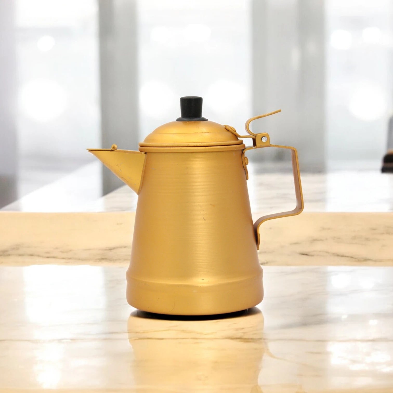 HTH Aluminum Milk Tea Kettle Coffee Pot Large Capacity 1.2L 3L V-Shaped Spout for Camping Home and Coffee Shop Use Durable Lightweight Household Tea and Coffee Kettle - Damoo