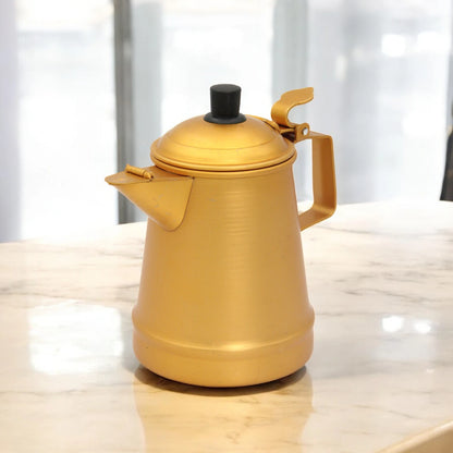HTH Aluminum Milk Tea Kettle Coffee Pot Large Capacity 1.2L 3L V-Shaped Spout for Camping Home and Coffee Shop Use Durable Lightweight Household Tea and Coffee Kettle - Damoo