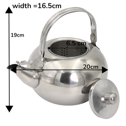 EAS Stainless Steel Whistling Kettle – Durable Tea & Coffee Pot with Heat-Resistant Handle, Polished Finish, Classic Kitchen Essential - Damoo