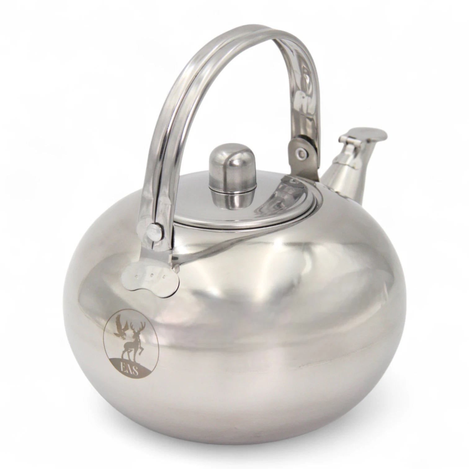 EAS Stainless Steel Whistling Kettle – Durable Tea & Coffee Pot with Heat-Resistant Handle, Polished Finish, Classic Kitchen Essential - Damoo
