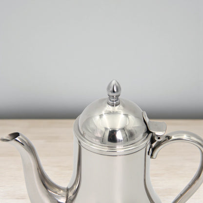 HTH Stainless Steel Tea & Coffee Pot – Classic Polished Serveware Kettle with Long Spout & Sturdy Handle, Durable Kitchen & Dining Essential - Damoo