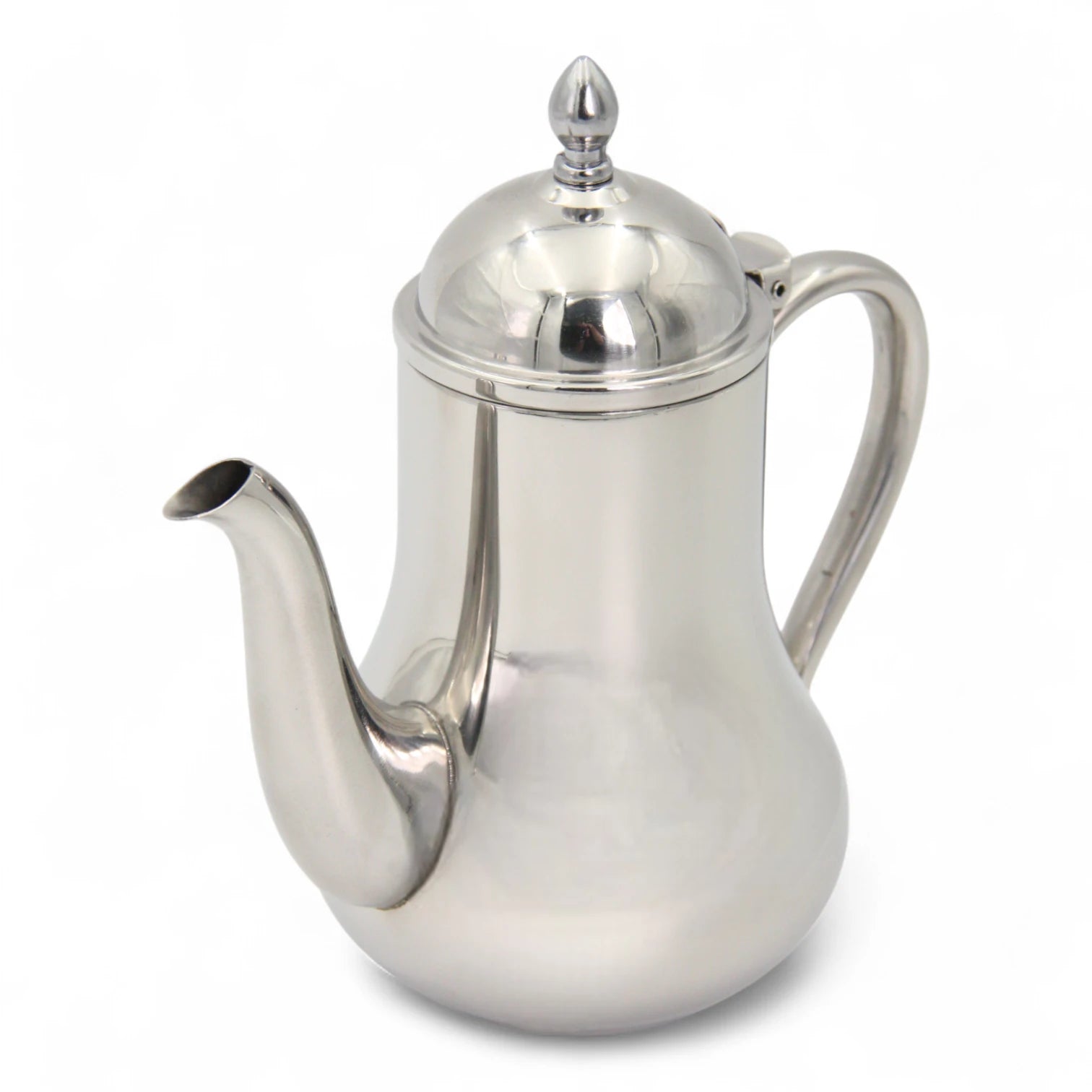 HTH Stainless Steel Tea & Coffee Pot – Classic Polished Serveware Kettle with Long Spout & Sturdy Handle, Durable Kitchen & Dining Essential - Damoo