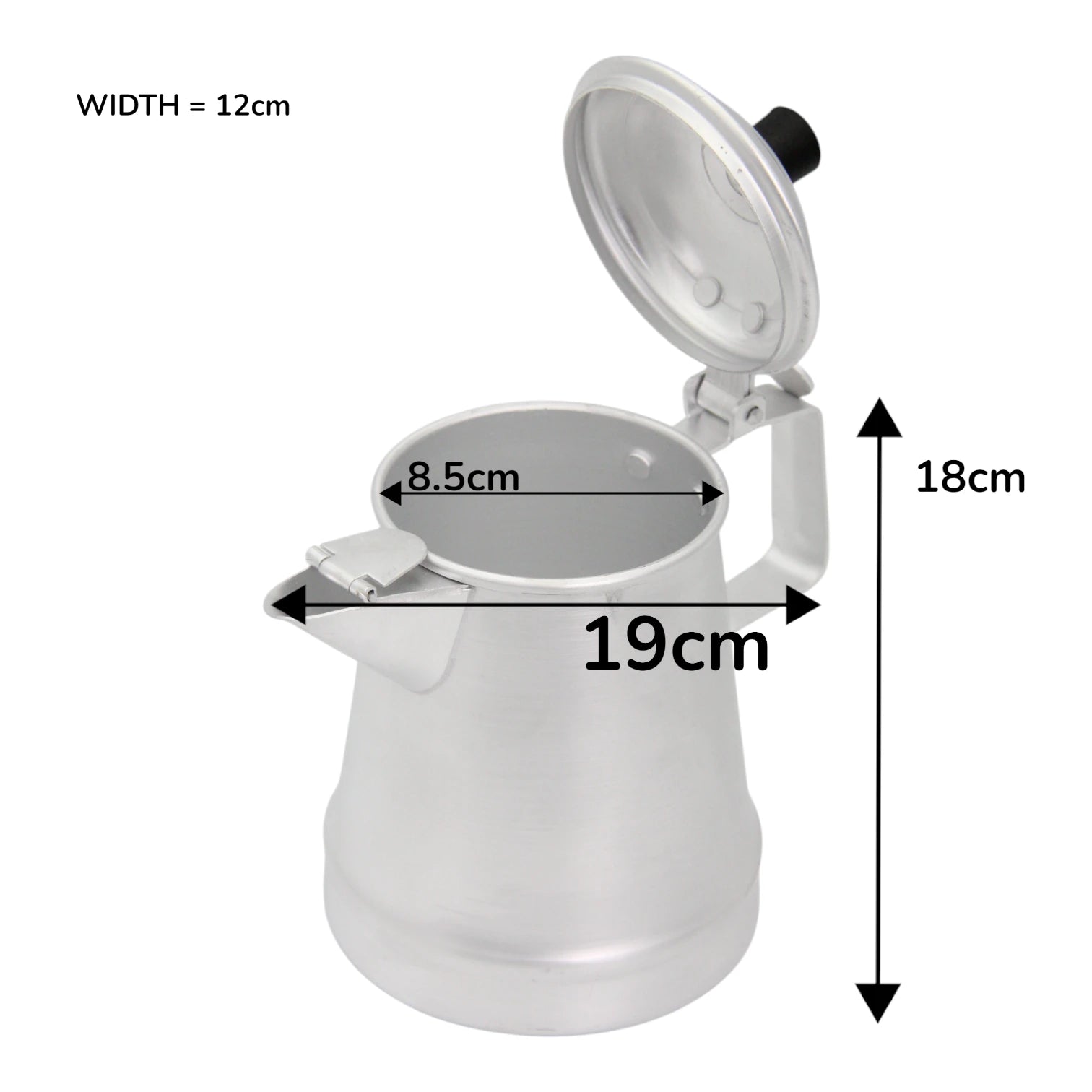 HTH Classic Aluminum Kettle – Lightweight Tea & Coffee Pot with Sturdy Handle, Durable & Easy to Use Kitchen Essential - Damoo