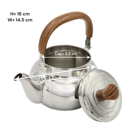 HTH Stainless Steel Whistling Teapot 1.0L – Heat Resistant Handle Tea Kettle for Gas, Electric, Induction, and All Stovetops – Durable Mirror Finish Kettle for Home, Kitchen, Office, Hotel & Restaurant - Damoo