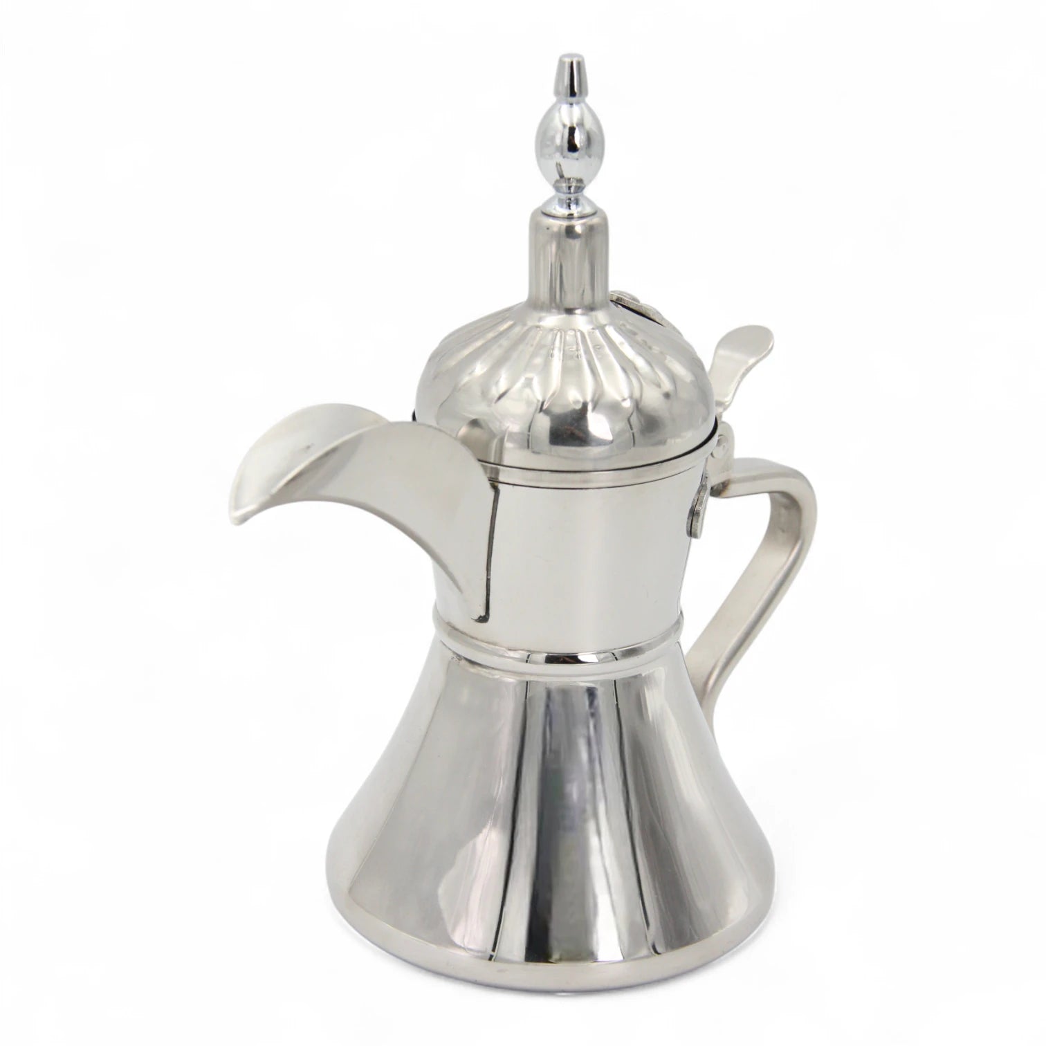 Traditional Arabic Dallah Coffee Pot – Stainless Steel Arabic Coffee Server with Classic Spout & Handle, Elegant Middle Eastern Coffee Kettle - Damoo