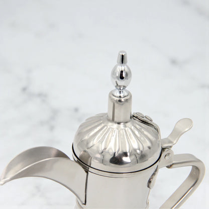 Traditional Arabic Dallah Coffee Pot – Stainless Steel Arabic Coffee Server with Classic Spout & Handle, Elegant Middle Eastern Coffee Kettle - Damoo