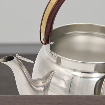 Stainless Steel Tea Kettle with Wooden Handle – Durable Arabic & Turkish Tea Pot – Classic Water Boiling & Serving Teapot - Damoo