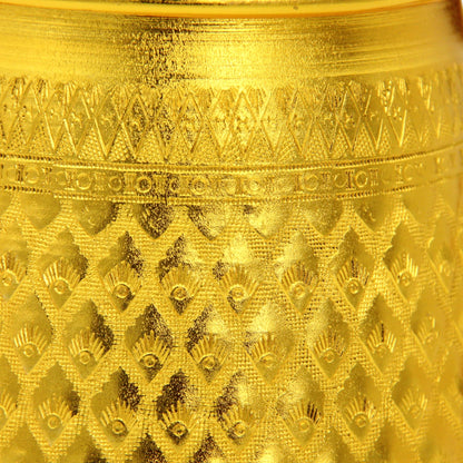 Elegant Arabic Coffee Pot – Traditional Golden Dallah for Serving Arabic Qahwa & Tea, Ornate Design, Durable Metal Construction, Hinged Lid & Easy Grip Handle – Perfect for Home, Majlis, Restaurants & Gifting - Damoo
