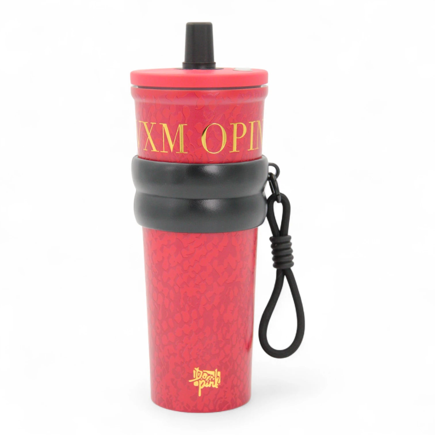 Luxury Red Travel Tumbler with Lid & Strap – Leakproof, Portable, Reusable Water Bottle – Stylish Thermos Cup for Coffee, Tea & Cold Drinks - Damoo