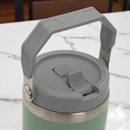 HOUJICHI Stainless Steel Tumbler Cup – Insulated Travel Mug with Straw & Lid | Leak-Proof Coffee & Tea Cup – Green Anime Print - Damoo