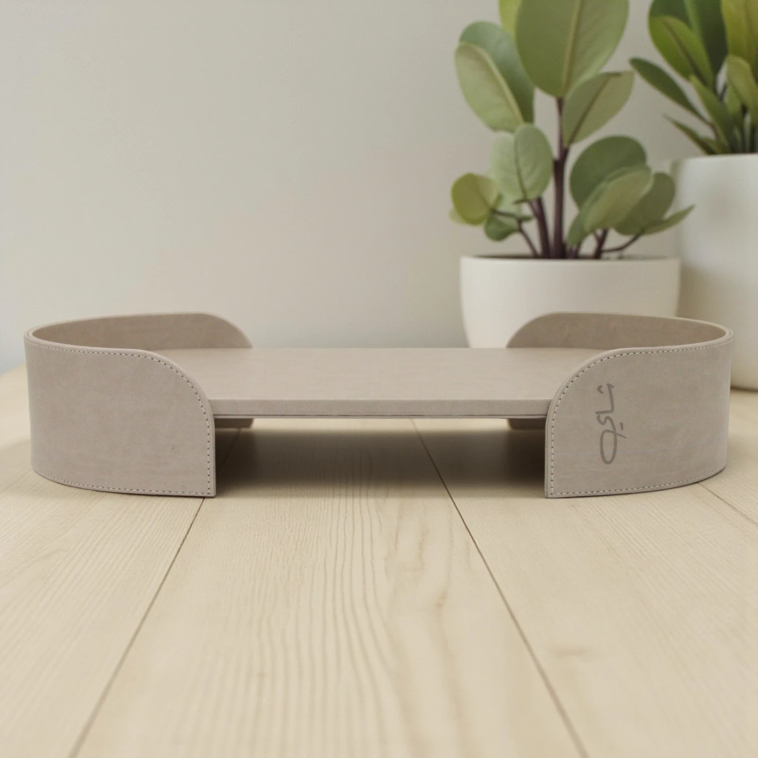 Damoo Premium Oval Leather Serving Tray | Elegant Decorative Tea Table Tray for Home, Office & Hospitality Use - Damoo