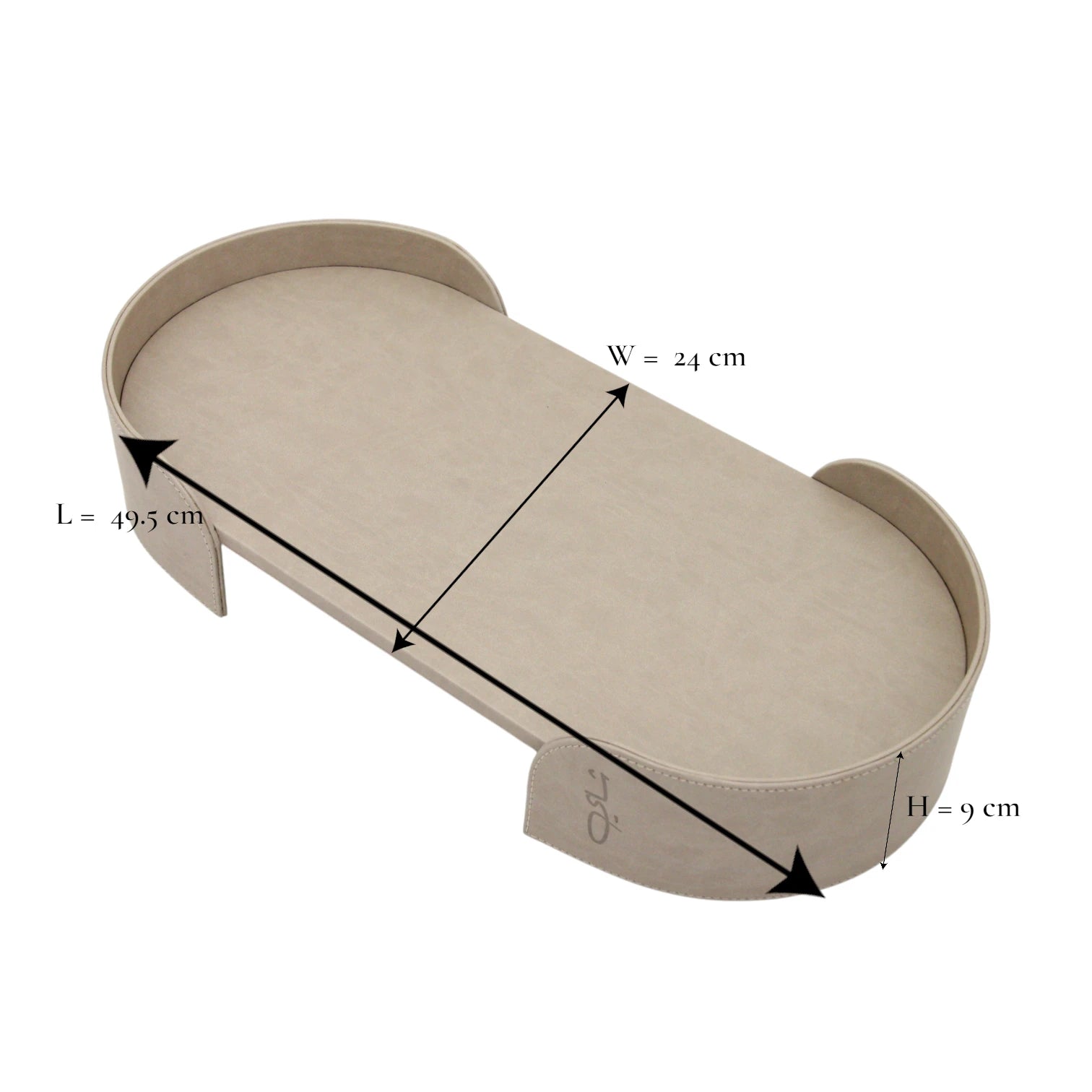 Damoo Premium Oval Leather Serving Tray | Elegant Decorative Tea Table Tray for Home, Office & Hospitality Use - Damoo