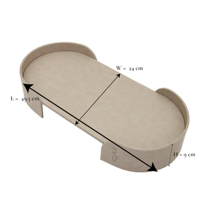 Damoo Premium Oval Leather Serving Tray | Elegant Decorative Tea Table Tray for Home, Office & Hospitality Use - Damoo