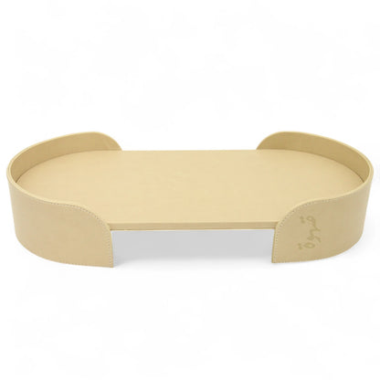 Damoo Luxury Leather Oval Tray – Elegant Coffee Serving Tray | Stylish Oval Shape for Home, Office & Gifting - Damoo