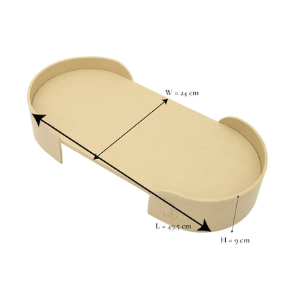 Damoo Luxury Leather Oval Tray – Elegant Coffee Serving Tray | Stylish Oval Shape for Home, Office & Gifting - Damoo
