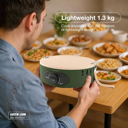 موقد التخييم GREEN LION SOLO FLAME – شعلة واحدة متوافقة مع غاز البوتان | إشعال بالضغط، تحكم بمقبض، قدرة عالية 8000 BTU