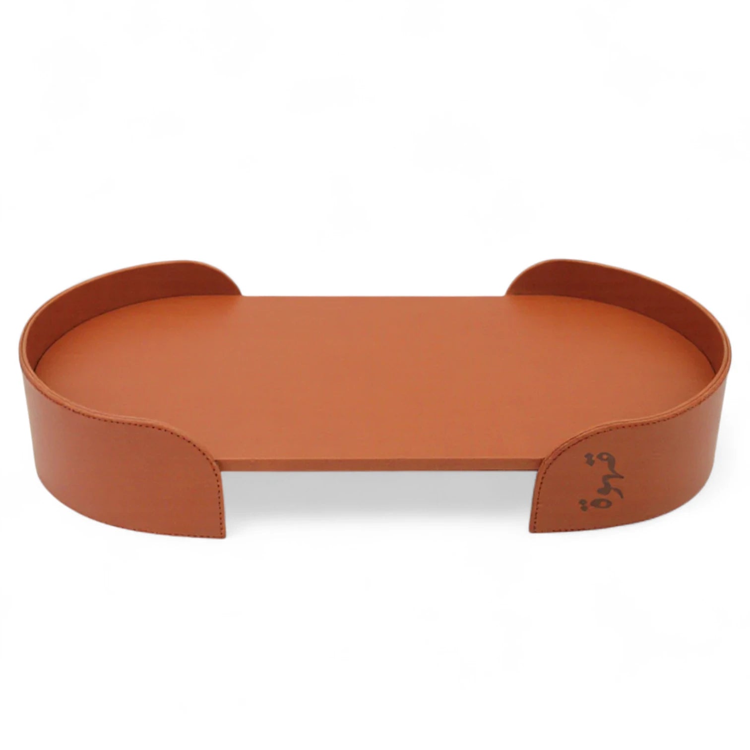 Damoo Luxury Leather Oval Tray – Elegant Coffee Serving Tray | Stylish Oval Shape for Home, Office & Gifting - Damoo