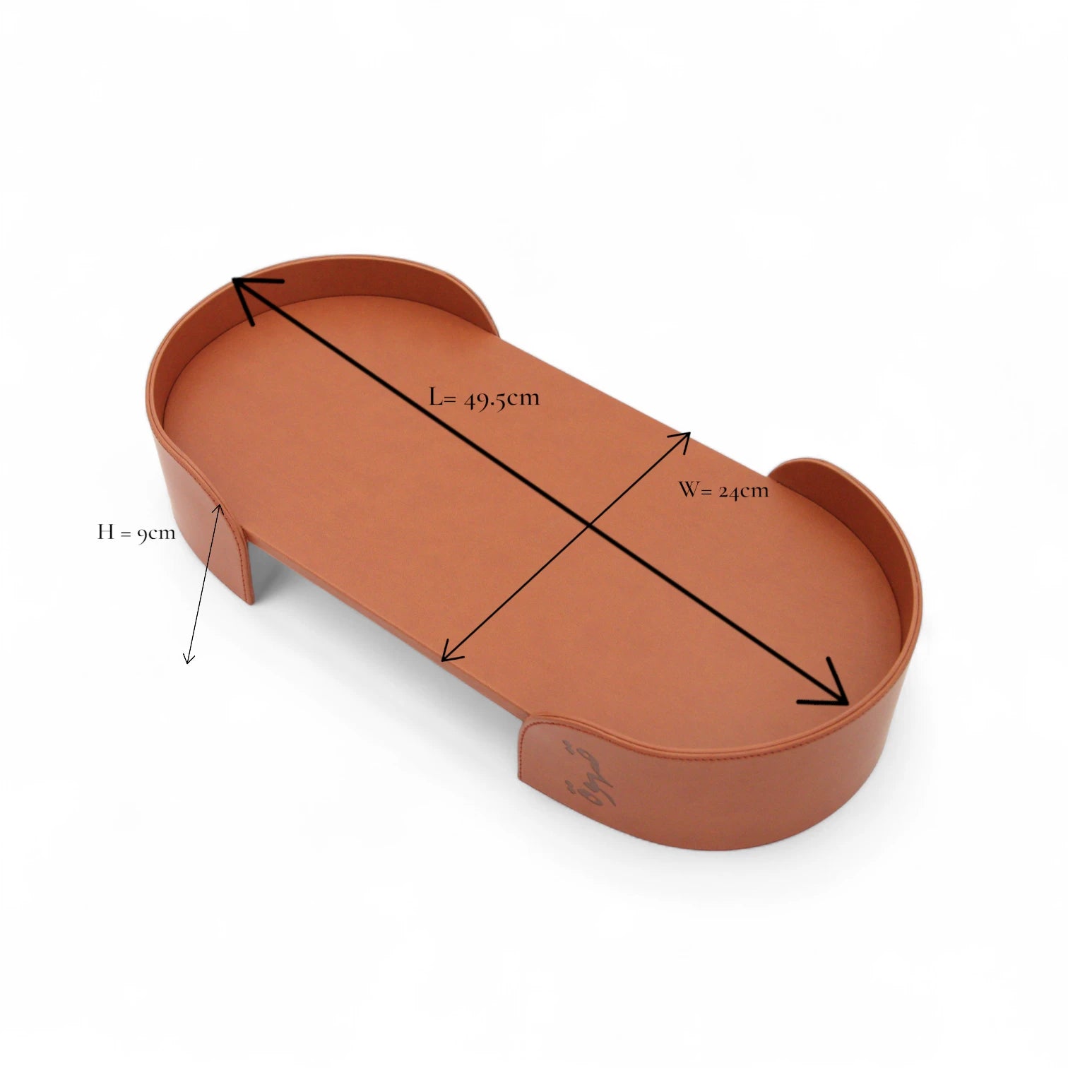 Damoo Luxury Leather Oval Tray – Elegant Coffee Serving Tray | Stylish Oval Shape for Home, Office & Gifting - Damoo