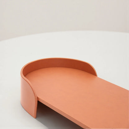 Damoo Luxury Leather Oval Tray – Elegant Coffee Serving Tray | Stylish Oval Shape for Home, Office & Gifting - Damoo