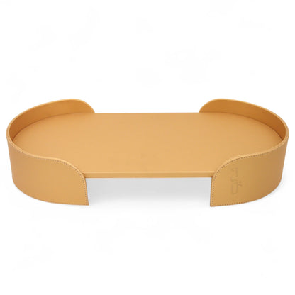 Damoo Premium Oval Leather Serving Tray | Elegant Decorative Tea Table Tray for Home, Office & Hospitality Use - Damoo