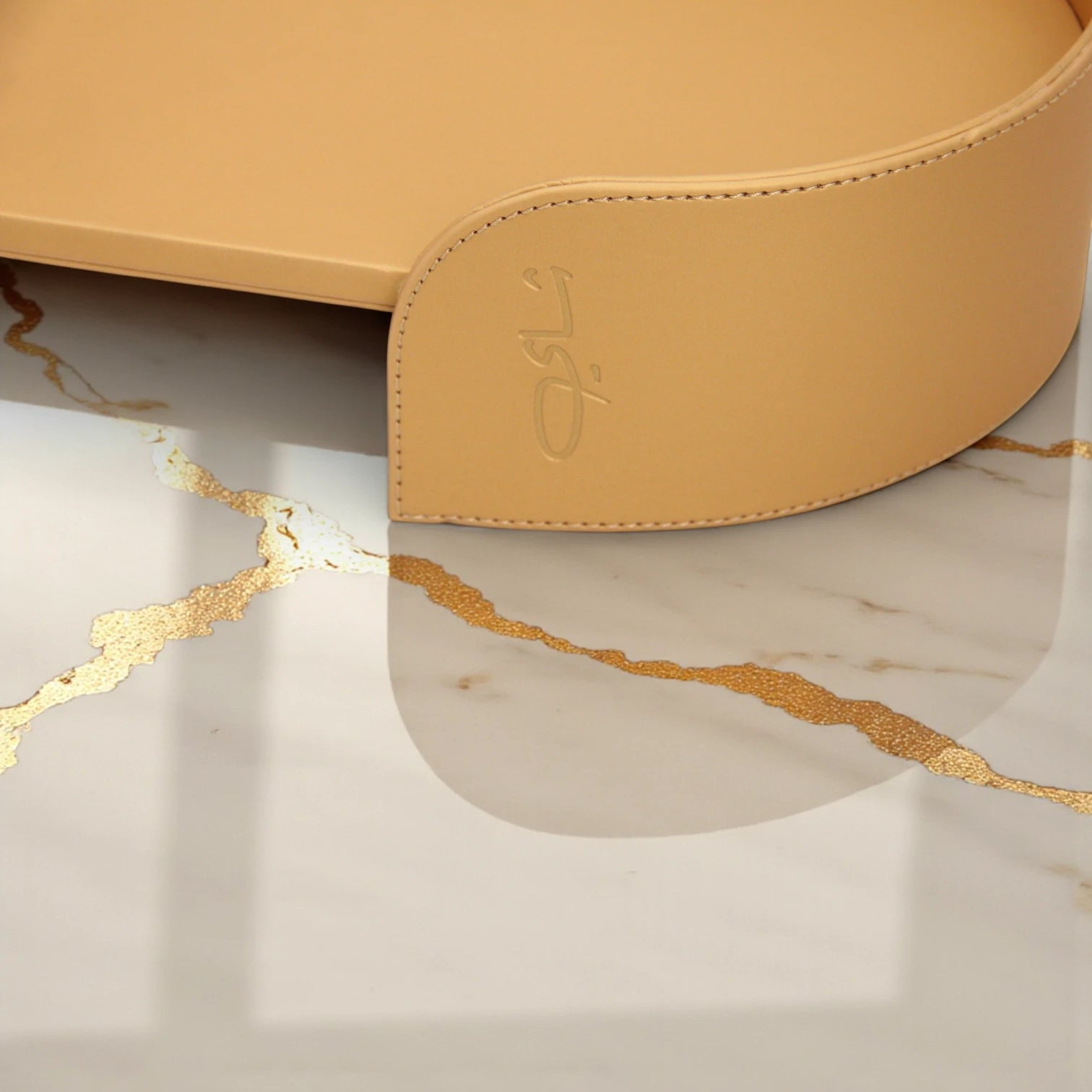 Damoo Premium Oval Leather Serving Tray | Elegant Decorative Tea Table Tray for Home, Office & Hospitality Use - Damoo