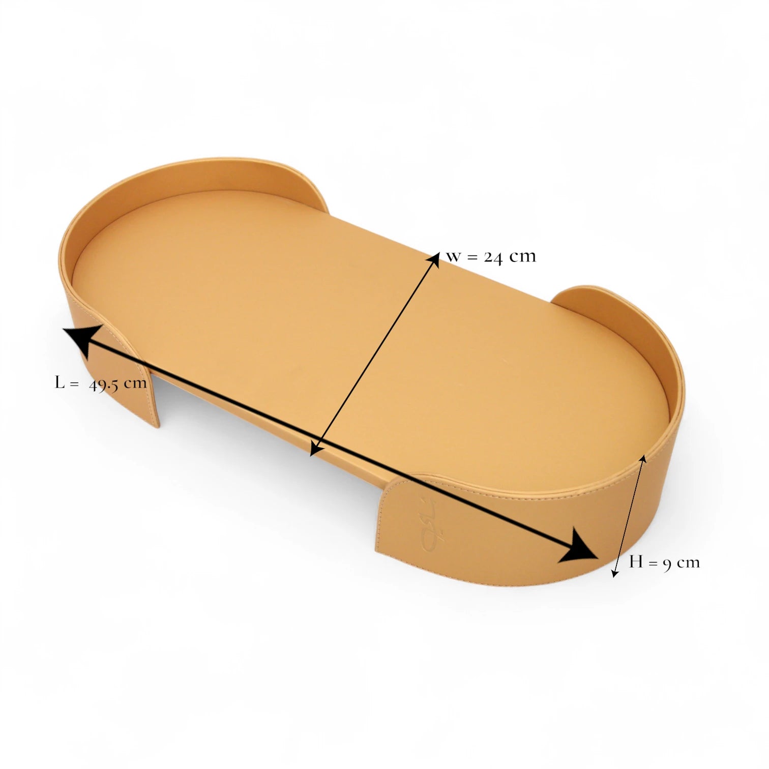 Damoo Premium Oval Leather Serving Tray | Elegant Decorative Tea Table Tray for Home, Office & Hospitality Use - Damoo