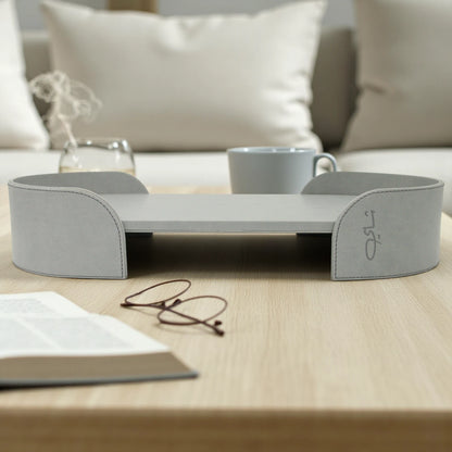 Damoo Premium Oval Leather Serving Tray | Elegant Decorative Tea Table Tray for Home, Office & Hospitality Use - Damoo