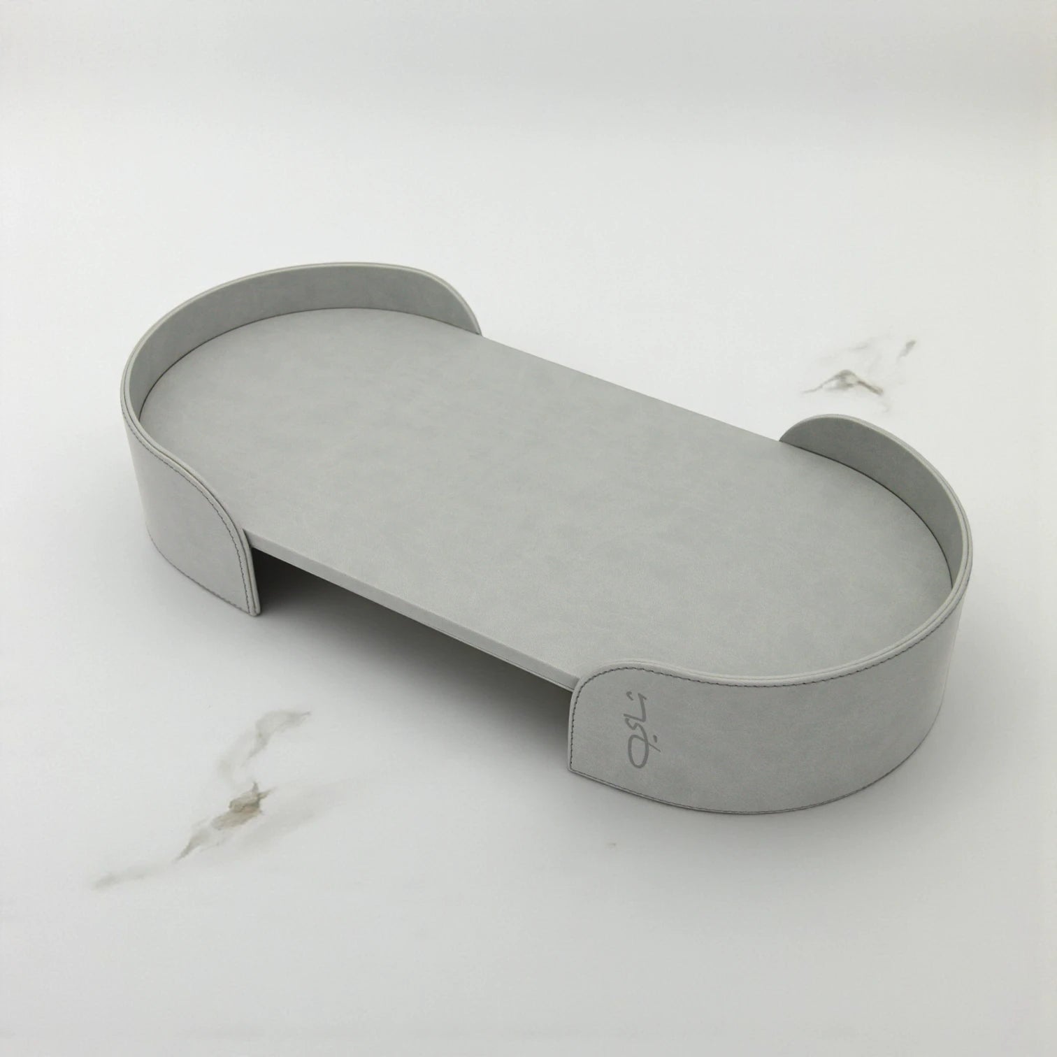 Damoo Premium Oval Leather Serving Tray | Elegant Decorative Tea Table Tray for Home, Office & Hospitality Use - Damoo
