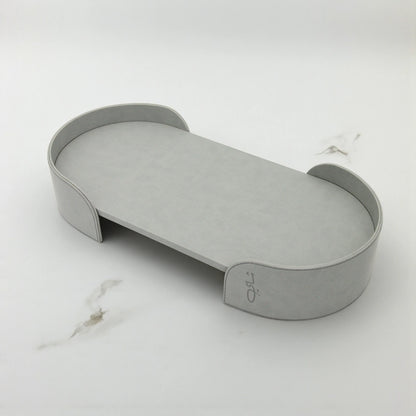 Damoo Premium Oval Leather Serving Tray | Elegant Decorative Tea Table Tray for Home, Office & Hospitality Use - Damoo