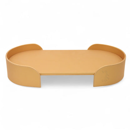 Damoo Luxury Leather Oval Tray – Elegant Coffee Serving Tray | Stylish Oval Shape for Home, Office & Gifting - Damoo