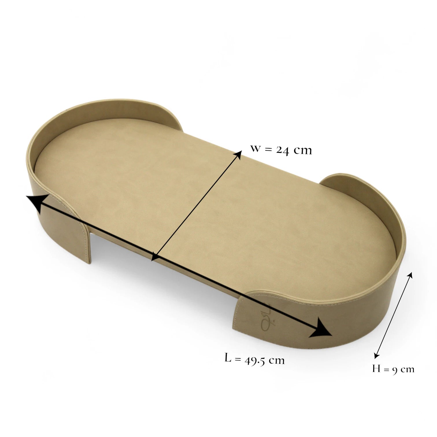 Damoo Premium Oval Leather Serving Tray | Elegant Decorative Tea Table Tray for Home, Office & Hospitality Use - Damoo