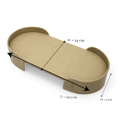 Damoo Premium Oval Leather Serving Tray | Elegant Decorative Tea Table Tray for Home, Office & Hospitality Use - Damoo