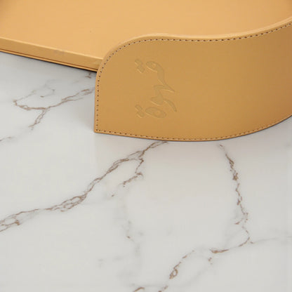 Damoo Luxury Leather Oval Tray – Elegant Coffee Serving Tray | Stylish Oval Shape for Home, Office & Gifting - Damoo