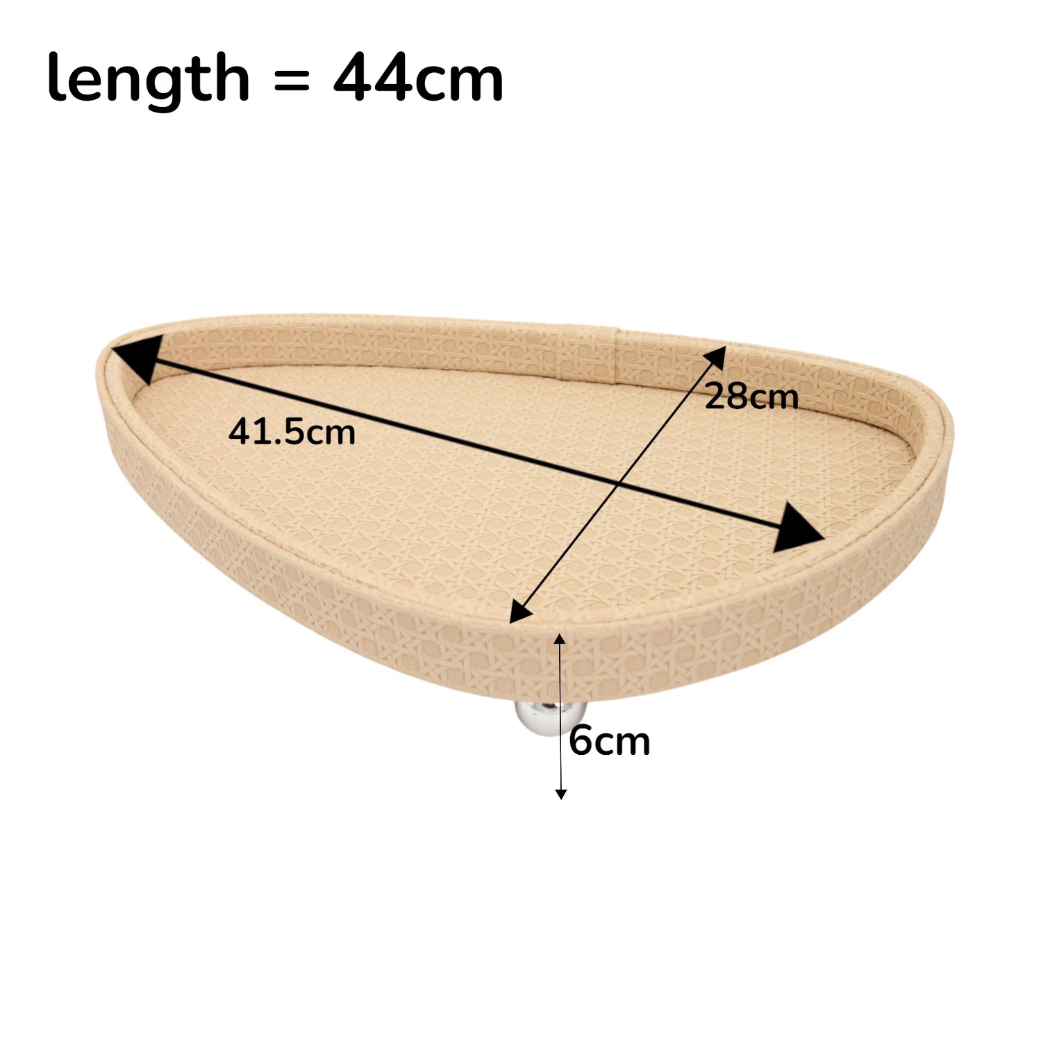Luxury Leather Tray –  with Chrome Ball Feet | Beige Decorative Serving Trays for Tea, Coffee & Home Décor - Damoo