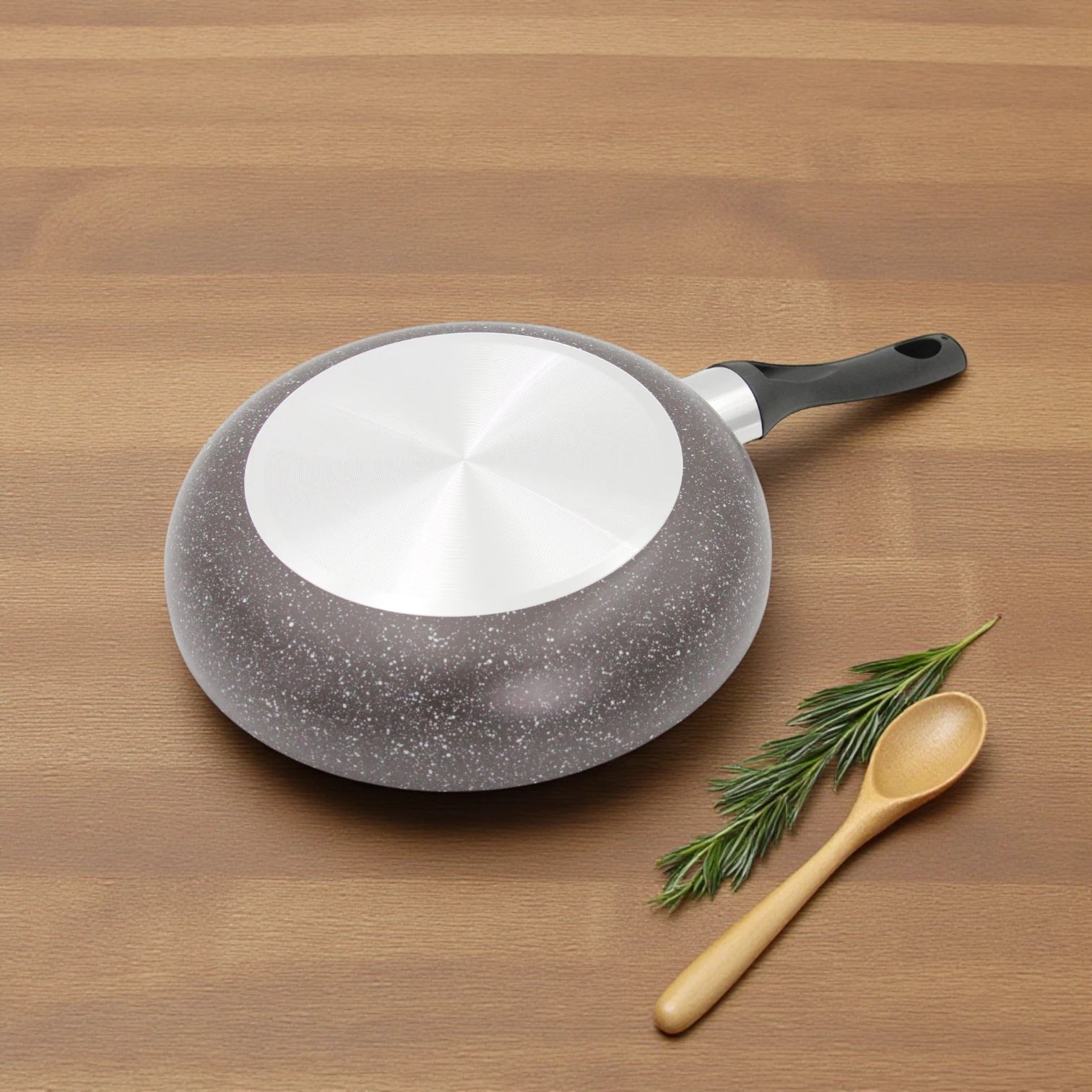 Baroly 3 Pcs Fry Pan Set (20cm, 24cm, 28cm) | Non-Stick Marble Coating | Induction & Oven Safe | Durable Aluminum Cookware with Soft-Touch Handles - Damoo