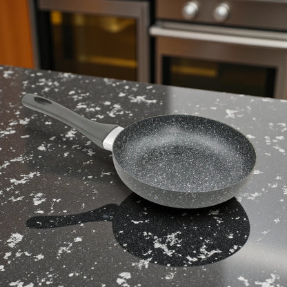 Baroly 3 Pcs Fry Pan Set (20cm, 24cm, 28cm) | Non-Stick Marble Coating | Induction & Oven Safe | Durable Aluminum Cookware with Soft-Touch Handles - Damoo