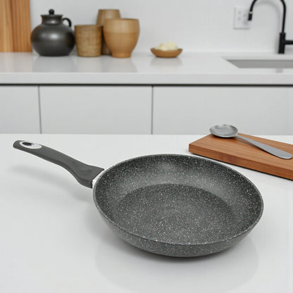 Baroly Stone Style Non-Stick Frying Pan Set | 3-Piece Cookware with Reinforced Mineral Coating | PFOA & Nickel Free | Works on All Stovetops (20cm, 24cm, 28cm) - Damoo