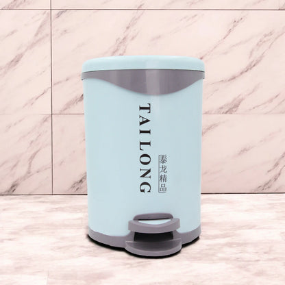 TAILONG Light Blue Pedal Bin with Removable Inner Bucket | Trash Can with Lid | Hands-Free Waste Bin for Kitchen, Bathroom & Office